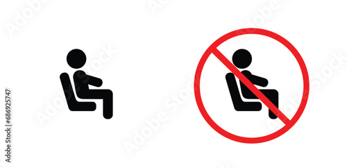 icon don't sit black outline for web site design 
and mobile dark mode apps 
Vector illustration on a white background
