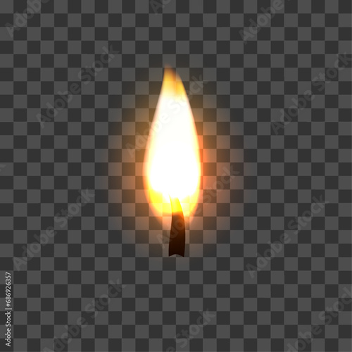 Vector candles flame on tranparent background
