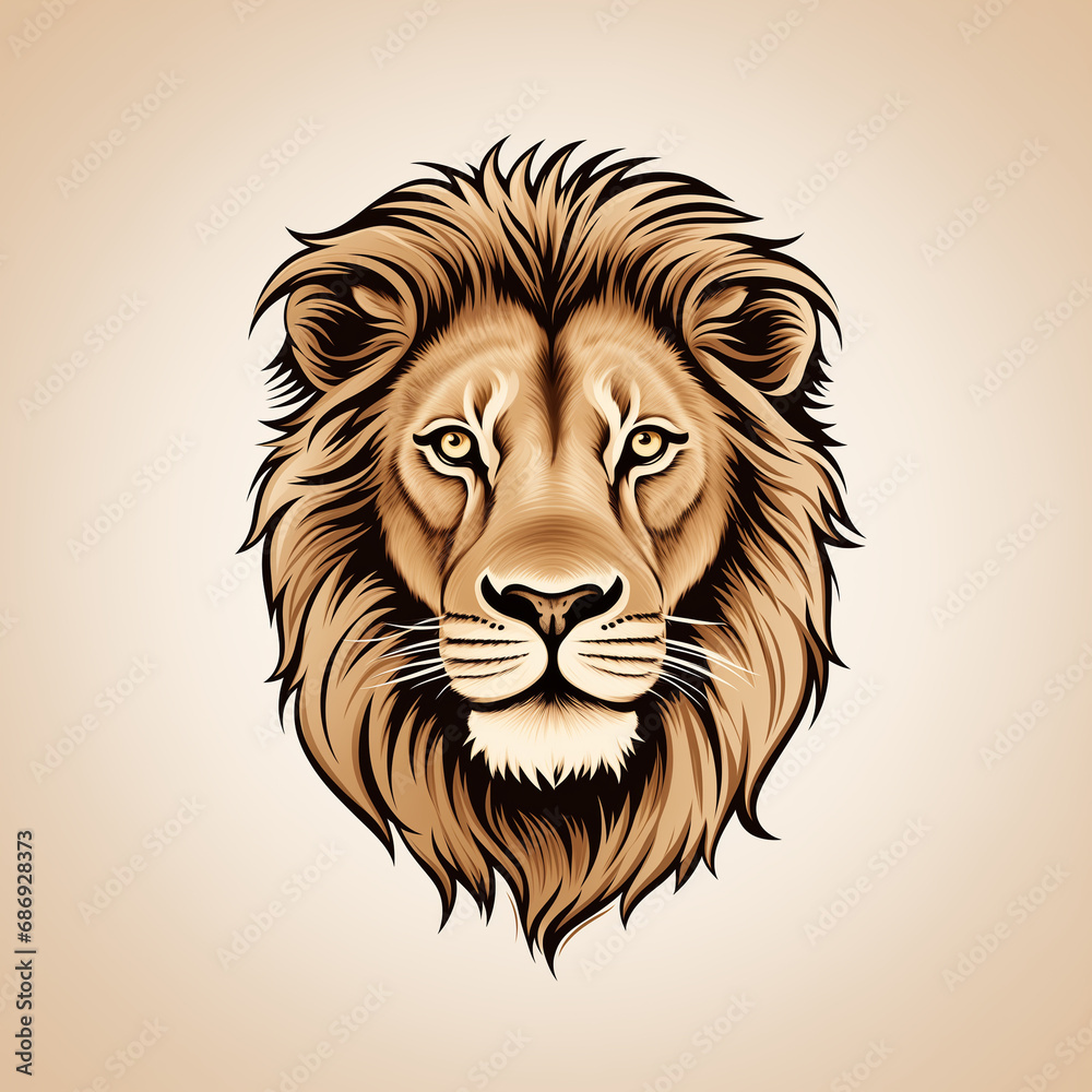 Obraz premium Lion head vector illustration for t-shirt and other uses.
