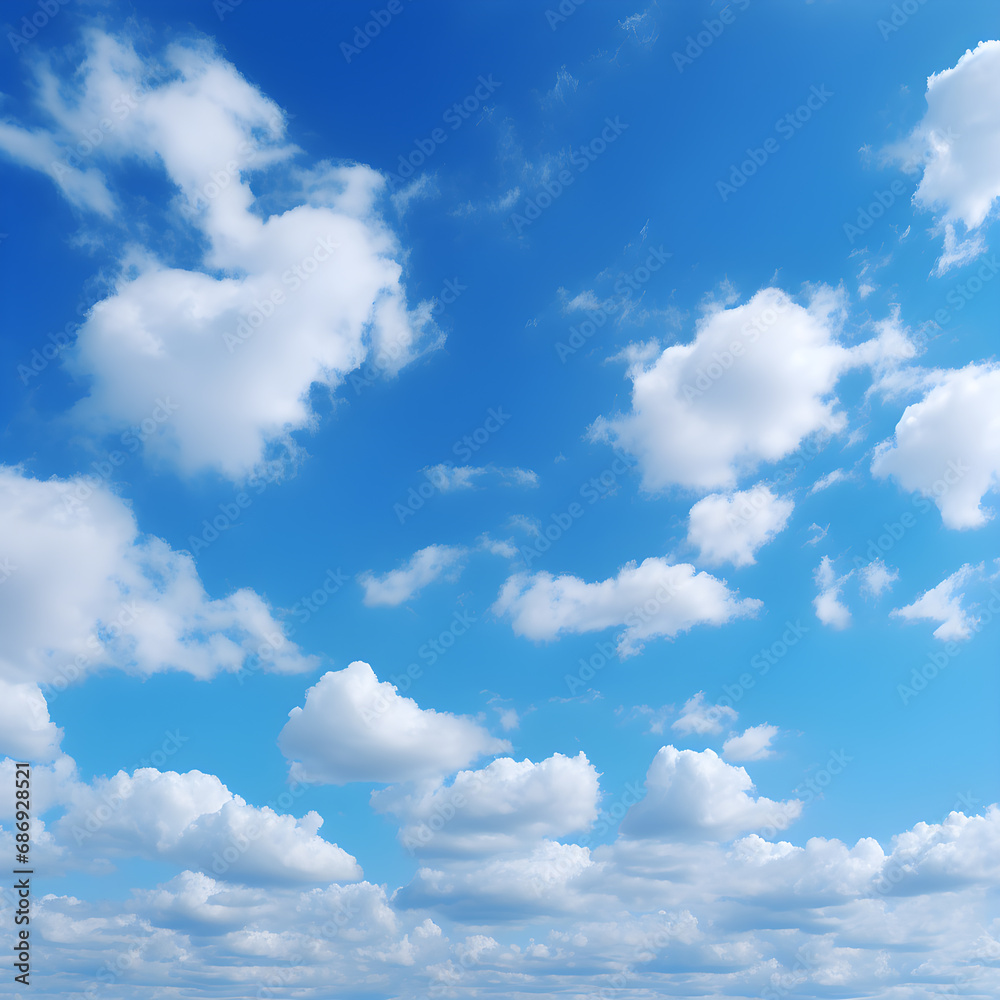 Naklejka premium Background with clouds on blue sky.