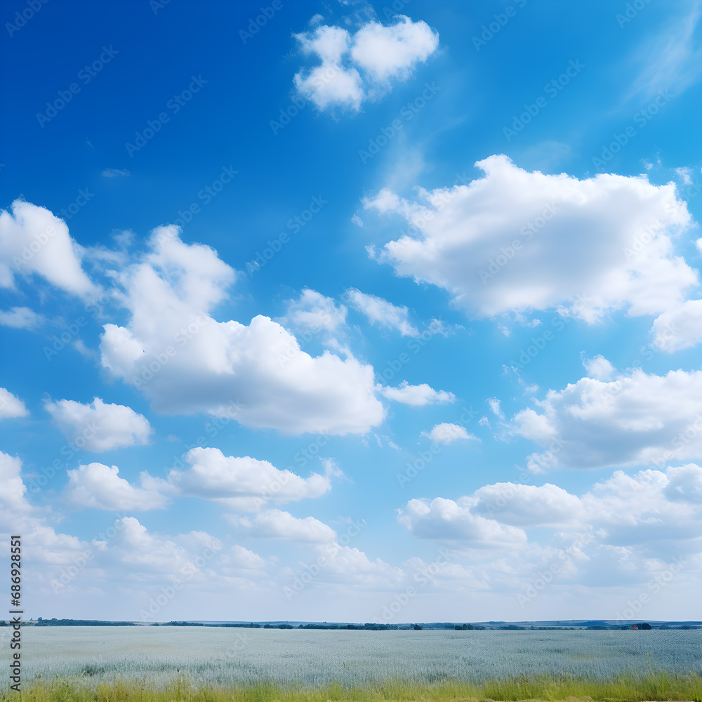 Fototapeta premium Background with clouds on blue sky.
