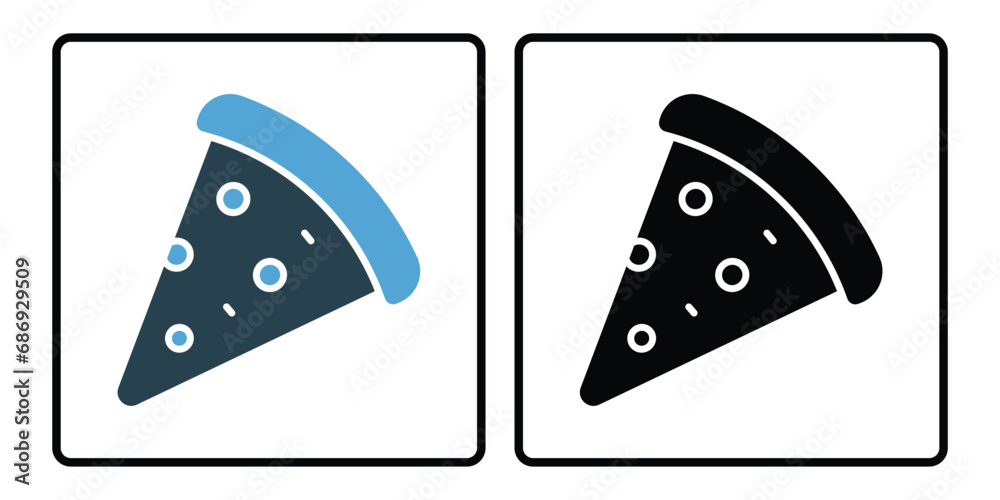 pizza slice icon. icon related to food. solid icon style, duo tone. simple vector design editable pizza slice icon. icon related to food. solid icon style, duo tone. simple vector design editable