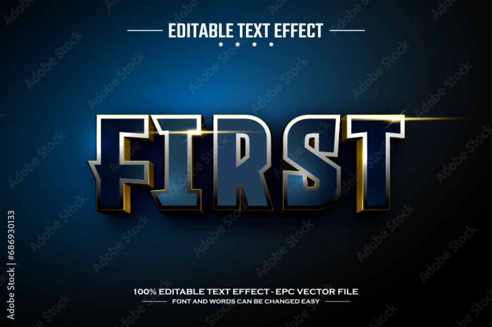 First 3D editable text effect template