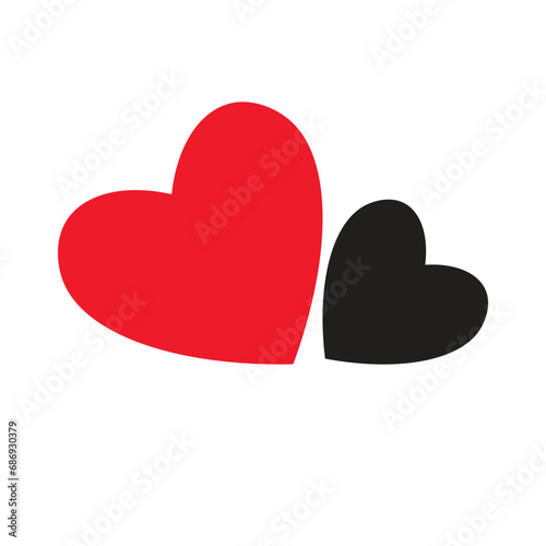 heart vector
black and red heart icon - heart logo vector on white background