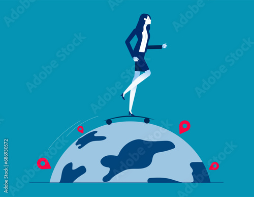 Around the world. Business vector illustration concept