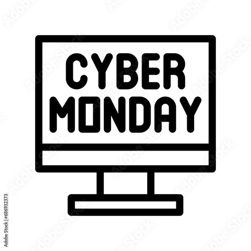cyber monday line icon