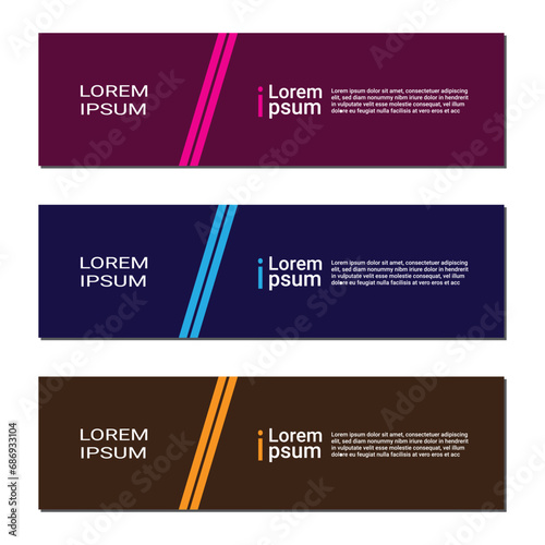 Vector abstract design banner 
template for websites. Set of  web banner templates. Abstract social media cover design. Horizontal header background. 