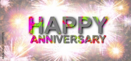 HAPPY anniversary dynamic style beautiful and colorful design 