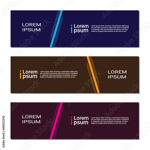 Vector abstract design banner 
template for websites. Set of  web banner templates. Abstract social media cover design. Horizontal header background. 