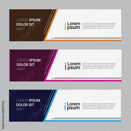Business banner design web template Set, Horizontal header web banner. cover header background for website design, Social Media Cover ads banner, invitation card