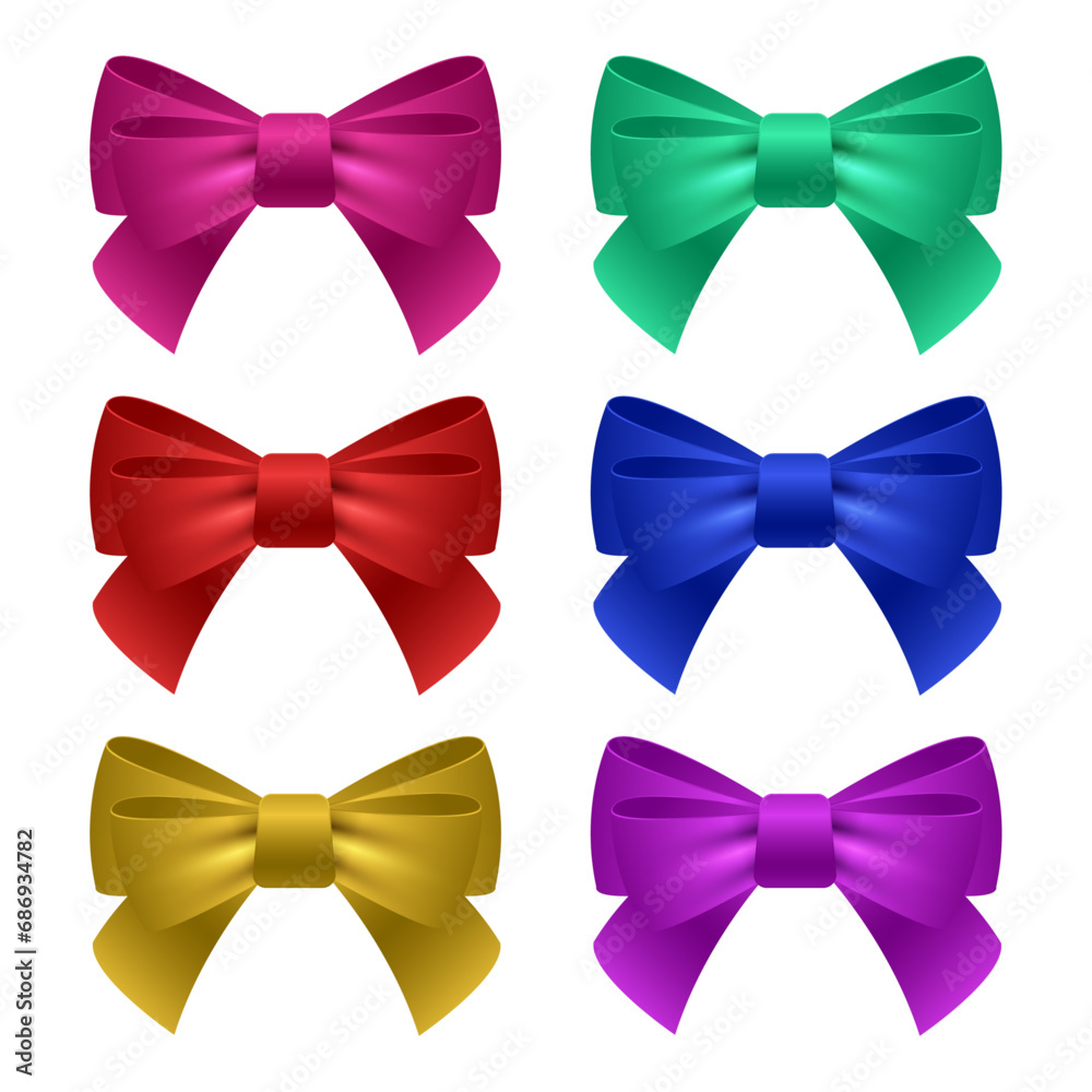 Vector decorative colorful bow on white background