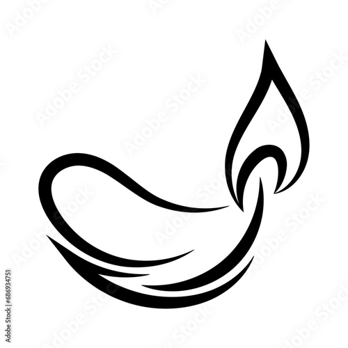 Fototapeta Naklejka Na Ścianę i Meble -  Vector candle logo design template on white