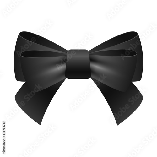 Vector decorative black bow on white background