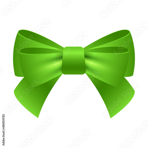 Vector decorative green bow on white background