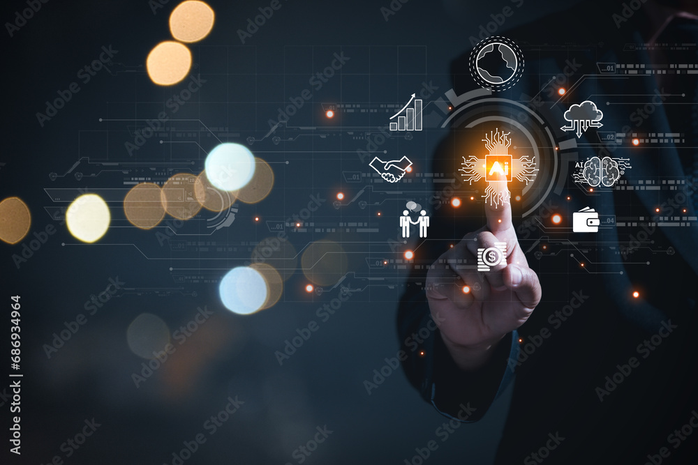 Ai technology, Artificial Intelligence. man using technology smart