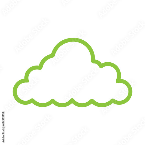 Simple Icon Illustration of Cloud with Line Style. Vector SVG