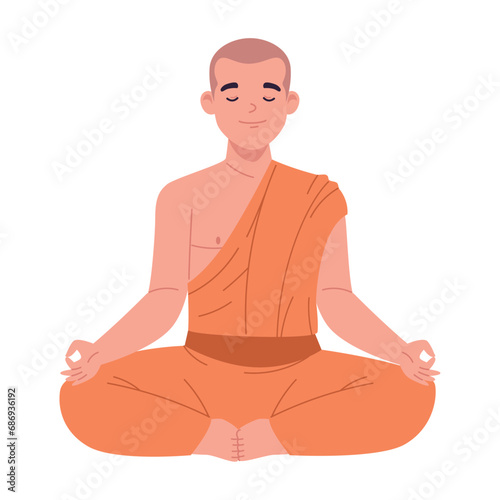 buddhist monk in lotus pose