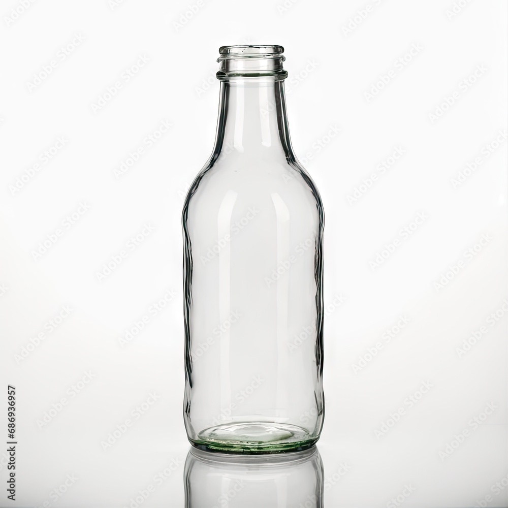Mockup of a glass bottle on a white background