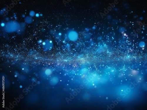 blue glow particle abstract bokeh background © AI
