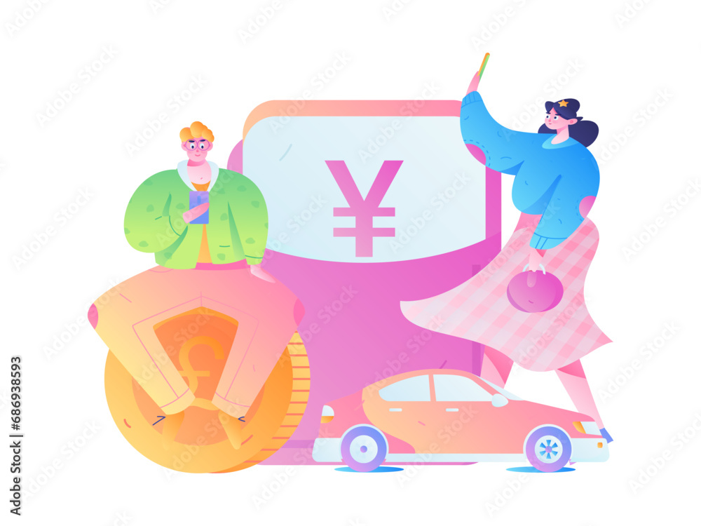 Vector internet operation hand-drawn illustration of people getting discounts for refueling the car
Vector internet operation hand-drawn illustration of people getting discounts for refueling the car