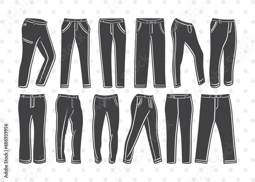 Full Pant SVG, Full Pant Clipart, Long Pant Svg, Pant Icon Svg, Jeans Pant Svg, Trousers Svg, Man Wear Svg, Full Pant Bundle