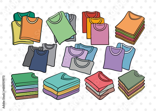 Folded Tshirt SVG, Polo Tshirt Clipart, Tshirt Icon Svg, Folded Clothes Svg, Man Dress Svg, Men Wear Svg, Fashion Svg, Polo Tshirt Bundle
