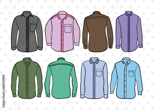 Long Sleeve Shirt SVG, Shirt Clipart, Plain Shirt Svg, Shirt Icon Svg, Man Dress Svg, Men Wear Svg, Men Clothe Svg, Shirt Bundle
