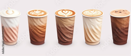 Set different paper coffee cup