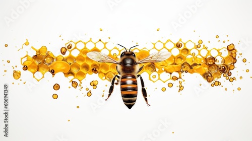 Isolated Bee on white background