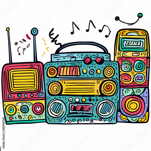 Dazzling Tape Music Canvas Little Artists' Kaleidoscope of Colorful Drawings