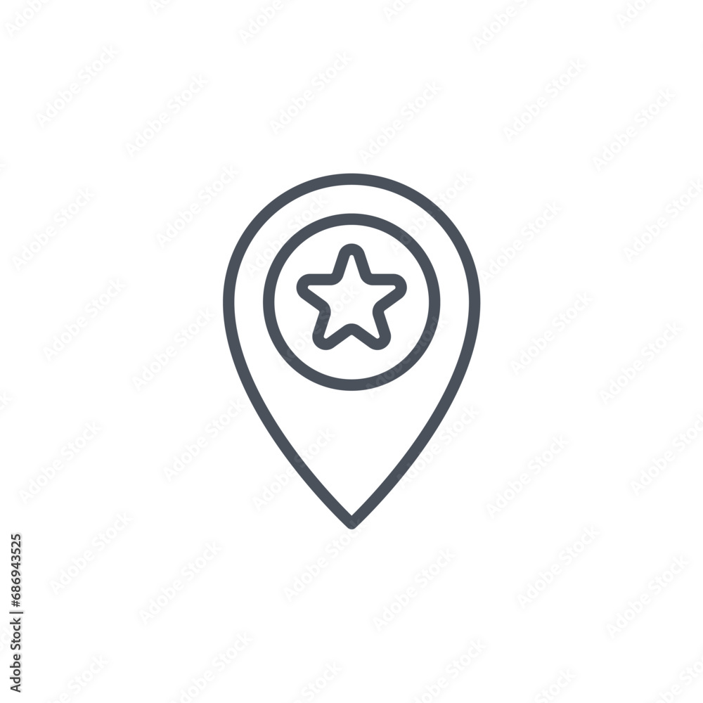 Vector sign of the pinpoint symbol isolated on a white background. icon color editable.