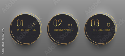 three golden infographic element for business success
