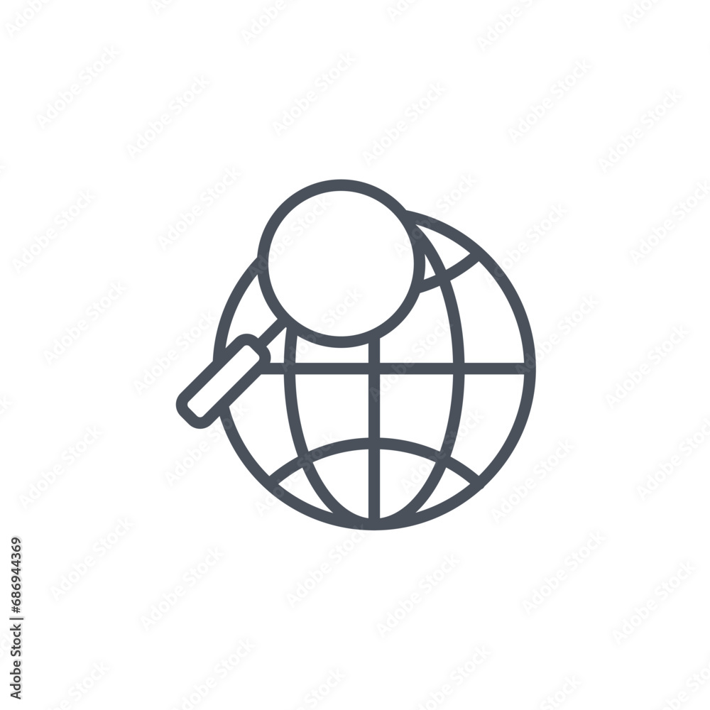 Obraz premium Vector sign of the search globe symbol isolated on a white background. icon color editable.