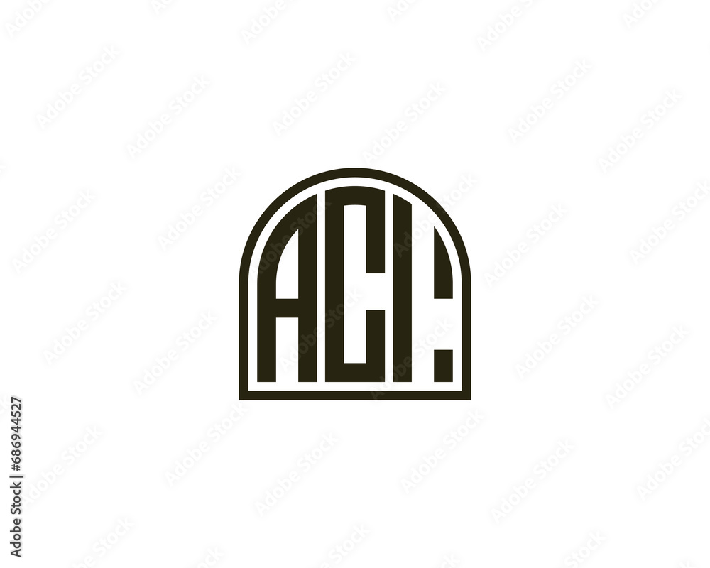 ACI logo design vector template
