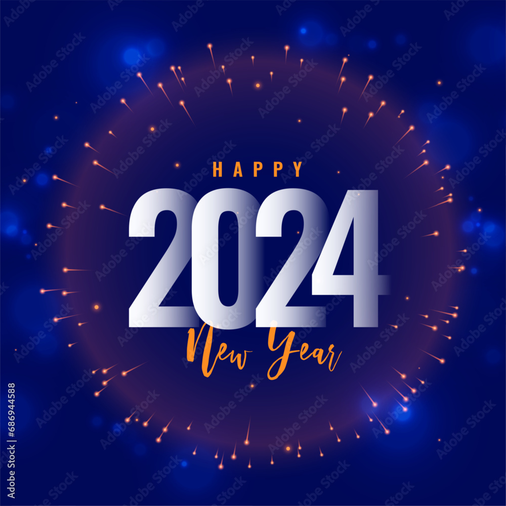 happy new year 2024 firework celebration background design