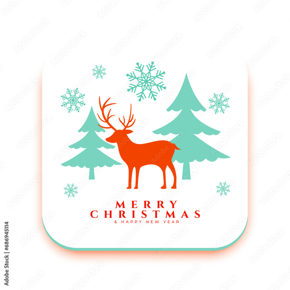 decorative merry christmas greeting card with xmas elements design