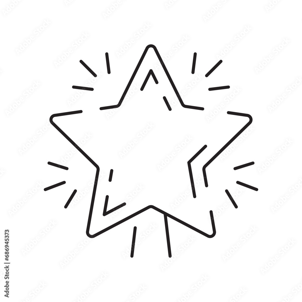 Christmas star line icon or logo style. High quality sign and symbol on a white background. Happy New Year vector outline pictogram for infographic Christmas star line icon or logo style. High quality sign and symbol on a white background. Happy New Year vector outline pictogram for infographic