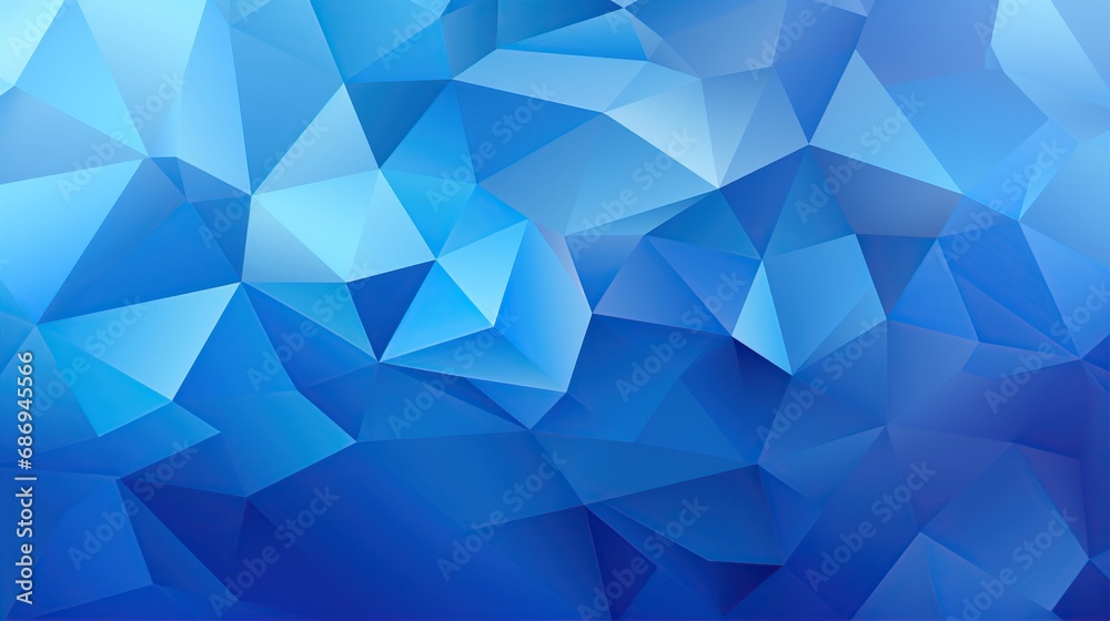 Fototapeta premium Abstract blue delaunay voronoi trianglify background