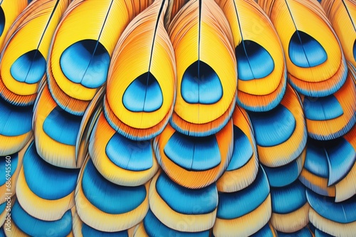 a close-up shot of a peacocks beautiful tail feathers