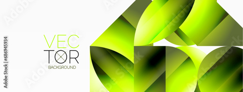 Serene gradient template. Circles and triangles mingle in minimalist perfection. Gentle fusion of forms and hues creates balanced yet captivating backdrop, embodying modern sophistication