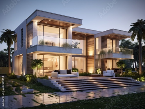 Luxury modern home exterior © artbot