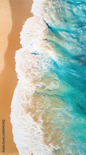 Beautiful sandy beach view from above