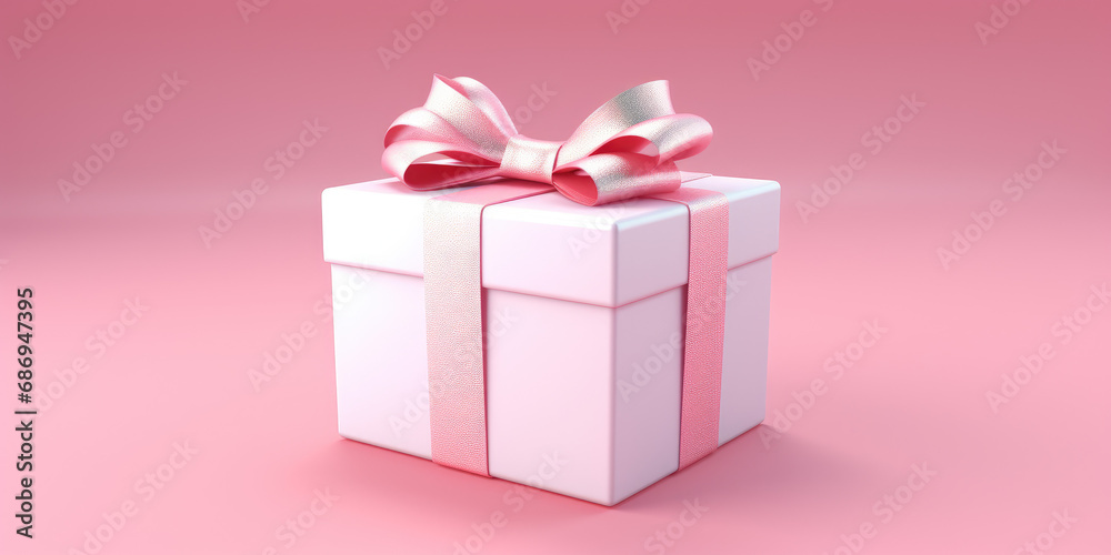 pink gift box with ribbon