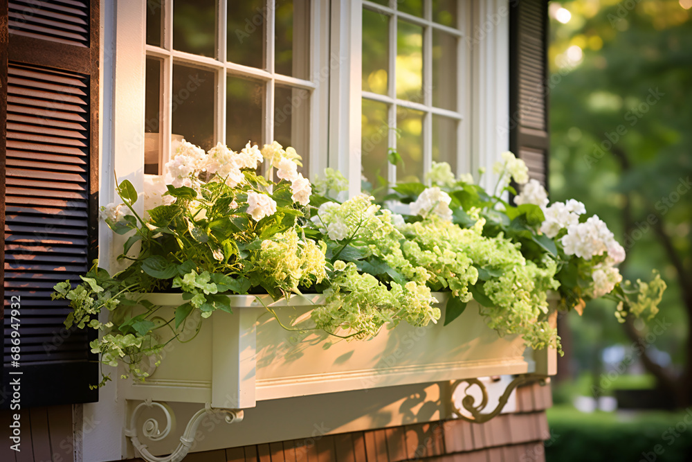 Window Blooms at Dawn: Capture the flower-filled window boxes at the break of dawn, with soft morning light illuminating the greenery. Window Blooms at Dawn: Capture the flower-filled window boxes at the break of dawn, with soft morning light illuminating the greenery.