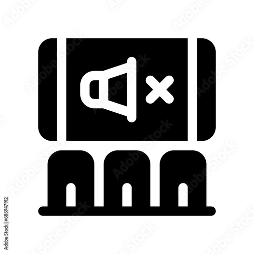 silent movie glyph icon