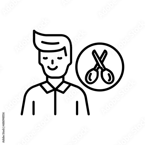 Hair stylist icon. outline icon