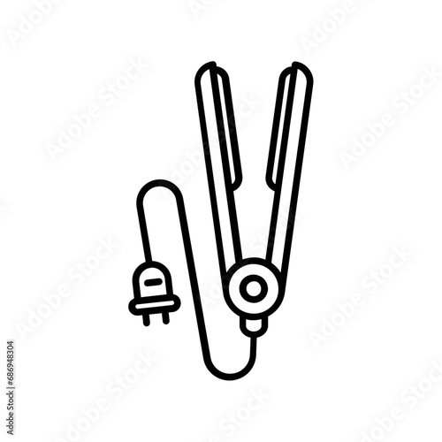 Hair straightening icon. outline icon