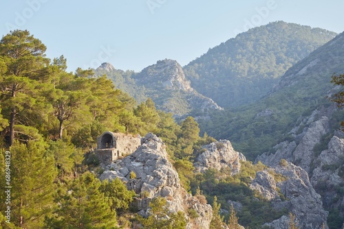 Fototapeta Naklejka Na Ścianę i Meble -  The ruins and beaches of Olympos in Antalya Province, Turkey