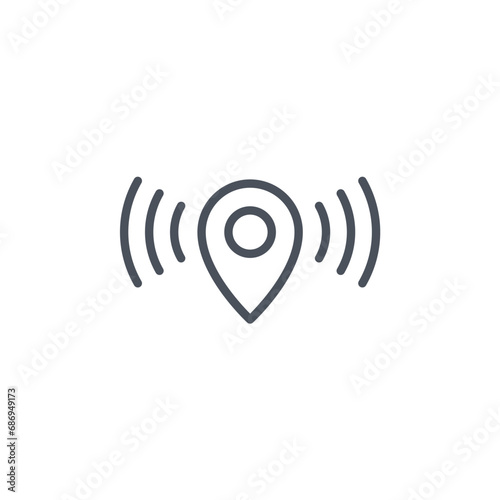 Vector sign of the gps signal symbol isolated on a white background. icon color editable. photo