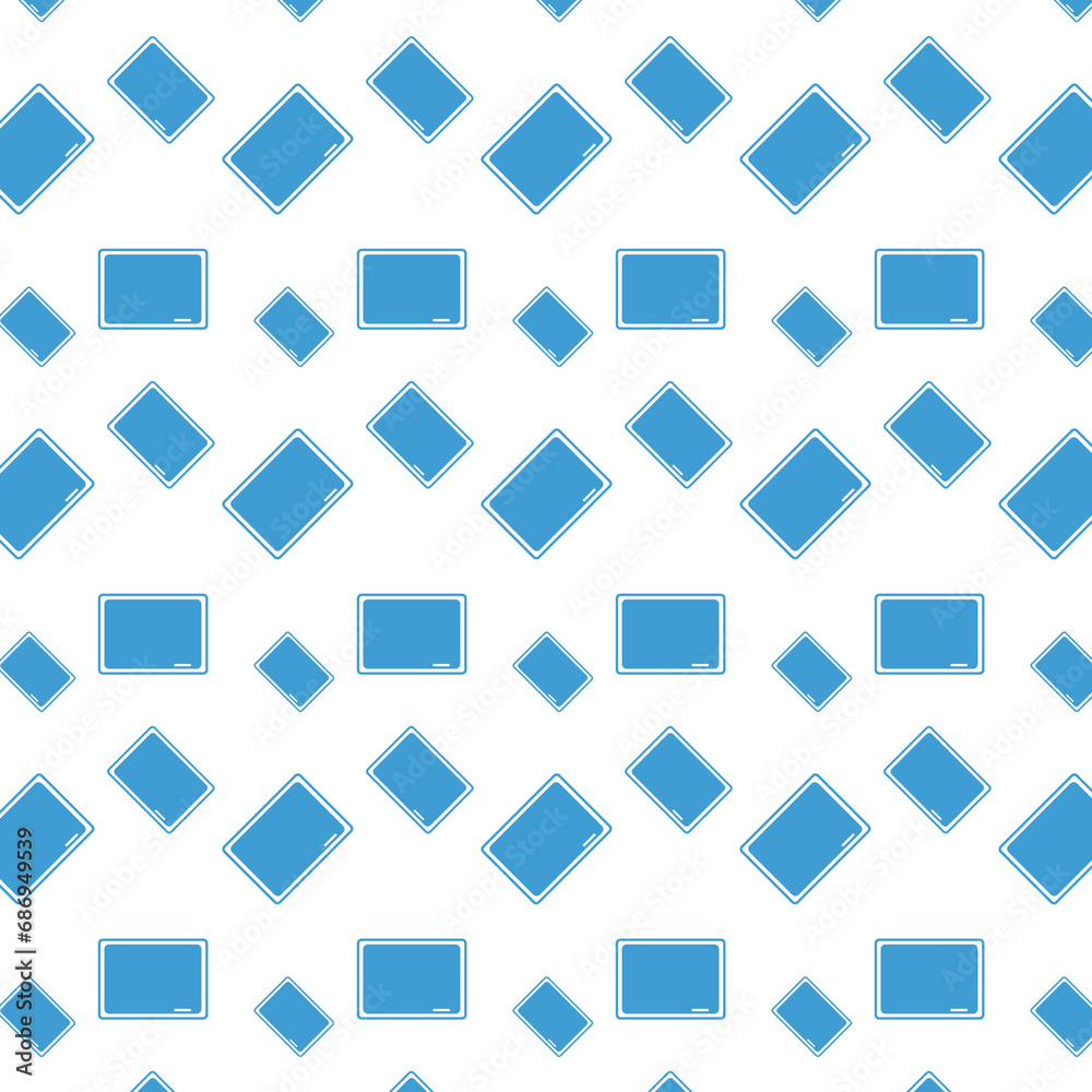 Digital png illustration of blue pattern of repeated blackboards on transparent background